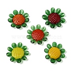 Handmade Lampwork Fridge Magnet, Sunflower, Mixed Color, 35x7mm(LAMP-E038-04)