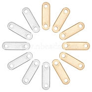 304 Stainless Steel Chain Tabs, Chain Extender Connectors, Oval, Mixed Color, 12x3x1mm, Hole: 1.4mm, 2 colors, 60pcs/color, 120pcs/box(STAS-UN0008-94)