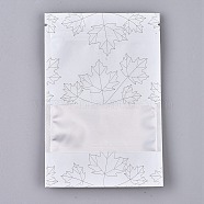 Plastic Zip Lock Bags, Resealable Aluminum Foil Pouch, Food Storage Bags, Rectangle, Maple Leave Pattern, White, 15.1x10.1cm, Unilateral Thickness: 3.9 Mil(0.1mm)(X-OPP-P002-C03)