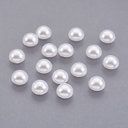 ABS Plastic Imitation Pearl Cabochons, Half Round, White, 6x3mm(SACR-S738-6mm-Z9)