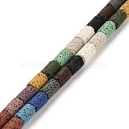 Natural Lava Rock Beads Strands, Column, Dyed, Colorful, 10x6mm, Hole: 1.4mm, about 40pcs/strand, 15.75 inch(40cm)(G-L586-E01-08)
