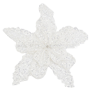 Plastic Imitation Pearl & Sequin Beading Appliques, Organza Flower Ornament Accessories, 290x300x18.5mm, 1pc/box(DIY-BC0012-60)