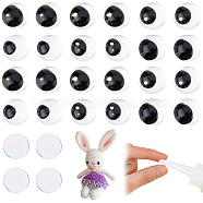 SUPERFINDINGS 36Pcs 12 Style Black & White Wiggle Googly Eyes Cabochons DIY Scrapbooking Crafts Toy Accessories, White, 7.5~8x3.5~4mm, 3pcs/style(GLAA-FH0001-56)