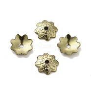Ion Plating(IP) 304 Stainless Steel Bead Caps, Flower, Multi-Petal, Antique Bronze, 7.5x7x2mm, Hole: 2mm(STAS-F075-24AB)