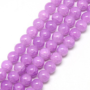 Baking Painted Crackle Glass Bead Strands, Round, Medium Orchid, 10mm, Hole: 1.3~1.6mm, about 80pcs/strand, 31.4 inch(DGLA-Q023-10mm-YS11)