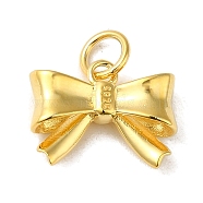 925 Sterling Silver Bowknot Charms, with Jump Rings & 925 Stamp, Golden, 10x13x4mm, Hole: 3mm(STER-K180-01G)