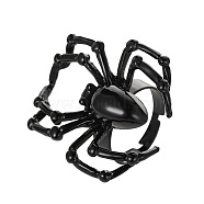 Alloy Spider Adjustable Ring for Halloween, Electrophoresis Black, Inner Diameter: 17.5~21mm(RJEW-O048-01EB)