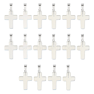 16Pcs Opalite Pendants, with Stainless Steel Snap On Bails, Cross, 29~30x18~19x5~6mm, Hole: 6x4mm(G-UN0001-15)