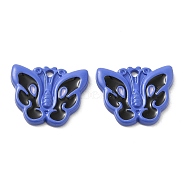 Spray Painted Alloy Enamel Pendants, Butterfly Charm, Royal Blue, 15.5x18x2mm, Hole: 1.6mm(PALLOY-P303-13A)