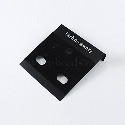 Plastic Earring Display Card, Rectangle, Black, Size: about 52mm long, 50mm wide.(X-BCOF-S018)