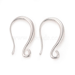 Rack Plating Eco-friendly Brass Earring Hooks, with Horizontal Loop, Lead Free & Cadmium Free, 925 Sterling Silver Plated, 19x2.5mm, Hole: 2mm, 24 Gauge, Pin: 0.5mm(KK-D075-11S-RS)