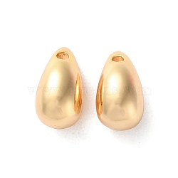 Brass Pendants, Teardrop Charms, Real 18K Gold Plated, 11.5x6.5mm, Hole: 1.4mm(KK-L221-006G)