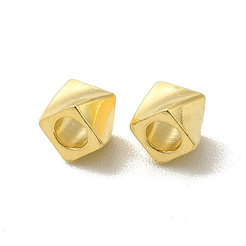 Brass Beads, Cadmium Free & Lead Free, Nuggets, Real 24K Gold Plated, 3x3.5x3.5mm, Hole: 2mm