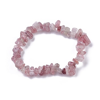 Natural Strawberry Quartz Beads Stretch Bracelets, with Korean Elastic Crystal Thread, 2 inch~2-1/8 inch(5.2~5.3cm)