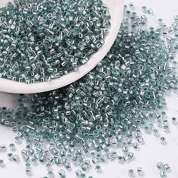 Cylinder Seed Beads, Silver Lined, Round Hole, Uniform Size, Light Blue, 2x1.5mm, Hole: 0.8mm, about 40000pcs/bag, about 450g/bag