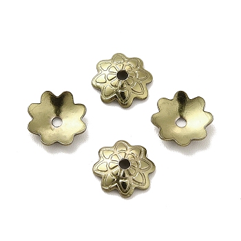 Ion Plating(IP) 304 Stainless Steel Bead Caps, Flower, Multi-Petal, Antique Bronze, 7.5x7x2mm, Hole: 2mm