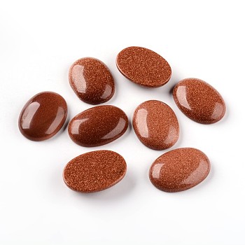 Oval Synthetic Goldstone Cabochons, Dyed, 30x22x6.5mm