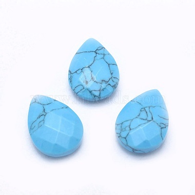 17mm Teardrop Synthetic Turquoise Cabochons