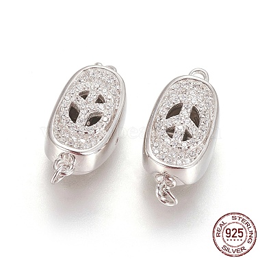 Platinum Clear Oval Sterling Silver Box Clasps