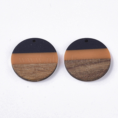 Tri-color Resin & Walnut Wood Pendants(RESI-S358-78J)-2