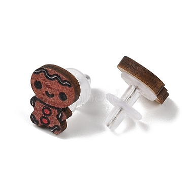 Christmas Theme Wood Stud Earrings(EJEW-U016-06P-01)-3