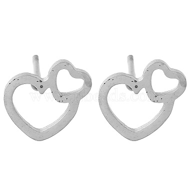 Heart 304 Stainless Steel Stud Earrings