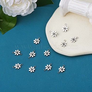 10Pcs 430 Stainless Steel Small Flower Pendants(JX236A)-4