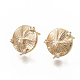 Brass Cubic Zirconia Stud Earring Findings(KK-T050-57G-NF)-1