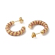 Real 18K Gold Plated 304 Stainless Steel with Glass Ring Stud Earrings(EJEW-Z026-18G-02)-2