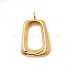 Hollow 304 Stainless Steel Pendants, Trapezoid Charm, Ion Plating(IP), Long-Lasting Plated, Real 18K Gold Plated, 23x14.5x3mm, Hole: 2.5mm(STAS-K324-03G)