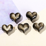 Natural Golden Sheen Obsidian Beads, Heart, 14x17mm(PW-WG54949-01)