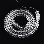 Transparent Glass Beads Strands, Rondelle, Clear, 8~8.5x4.5~5mm, Hole: 1.2mm, about 75~77pcs/strand, 14.96 inch(38cm)(GLAA-ZX008-8mm-19A)