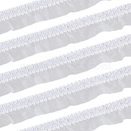 Polyester Lace Ribbon, Pleated Lace Trim, for Garment Accessories, White, 1-3/8 inch(36mm), about 12.58 Yards(11.5m)/Card(DIY-WH0530-65A)