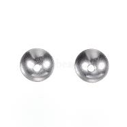 201 Stainless Steel Bead Caps, Round, Stainless Steel Color, 5x1.5mm, Hole: 1mm(STAS-F040-20A-P)
