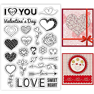 PVC Plastic Stamps, for DIY Scrapbooking, Photo Album Decorative, Cards Making, Stamp Sheets, Film Frame, Valentine's day Themed Pattern, 16x11x0.3cm(DIY-WH0167-57-0046)
