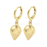 Cone Rack Plated Brass Leverback Dangle Earrings for Women, Lead Free & Cadmium Free, Long-Lasting Plated, Real 18K Gold Plated, 32x10mm(EJEW-Z051-04G)