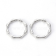 304 Stainless Steel Linking Rings, Octagon Ring, Stainless Steel Color, 20.5x19.5x2.5mm, Inner Diameter: 15mm(X-STAS-T052-23A-P)