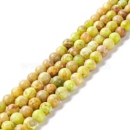 Natural Calcite Beads  Strands, Round, Yellow, 6mm, Hole: 1mm, about 65~66pcs/strand, 15.94''(40.5cm)(G-K317-A06-02)