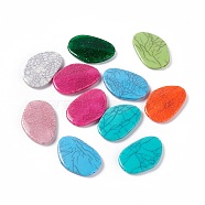 Crackle Opaque Acrylic Beads, Imitation Turquoise, Nugget, Mixed Color, 41x27.5x5.5mm, Hole: 1.8mm, about 115pcs/500g(OACR-C006-02)
