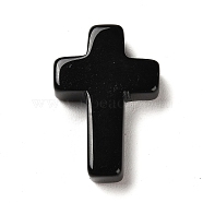 Natural Obsidian Pendants, Religion Corss Charms, 26~26.5x17.5~18x6~6.5mm, Hole: 1.6mm(FIND-C040-01H)
