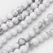 Natural Howlite Beads Strands, Round, 6mm, Hole: 1mm, about 63pcs/strand, 15.1 inch(G-D809-10-6mm)