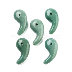 Natural Green Aventurine Pendants, Magatama Charms, 68x33.5x20.5mm, Hole: 4.5mm(G-G119-01A)