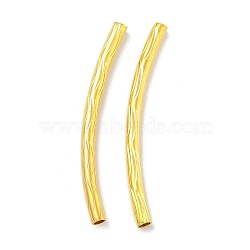 Brass Curved Tube Beads, Cadmium Free & Lead Free, Golden, 29.5x2mm, Hole: 1.4mm(KK-B120-01E-G)