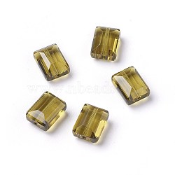 Imitation Austrian Crystal Beads, Grade AAA, K9 Glass, Faceted, Rectangle, Olive, 10x12x5.5mm, Hole: 0.9~1mm(SWAR-F060-12x10mm-19)