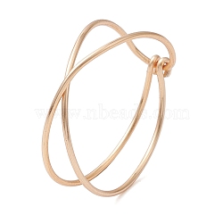 Copper Wire Wrapped Finger Rings, Criss Cross Ring for Women, Light Gold, 6mm, Inner Diameter: 19mm(RJEW-JR00737)