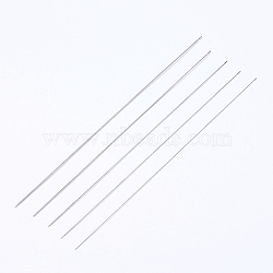 Iron Beading Needle, with Hook, For Quartz Gemstone Beads, Bead Threader, Platinum, 18x0.07cm(IFIN-P036-04B)