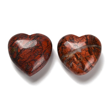 Natural Red Jasper Heart Display Decorations, Home Office Desk Decoration , 39~41x40~41x19~21mm