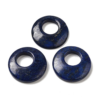 Natural Lapis Lazuli, Dyed Pendants, Donut/Pi Disc Charms, 27.5~28x4.5~5.5mm