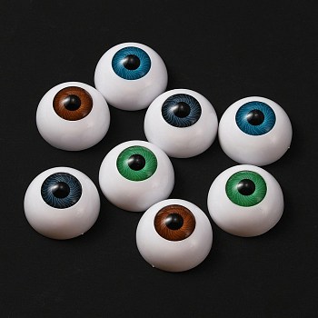 Craft Eyes, Acrylic Outside and Resin Filling Inside, for Doll Making, Half Round, Mixed Color, 26x14mm, 8pcs/set