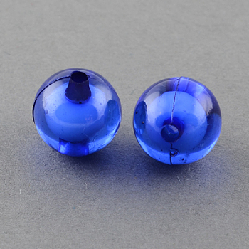 Transparent Acrylic Beads, Bead in Bead, Round, Medium Blue, 8mm, Hole: 2mm, about 2050pcs/500g